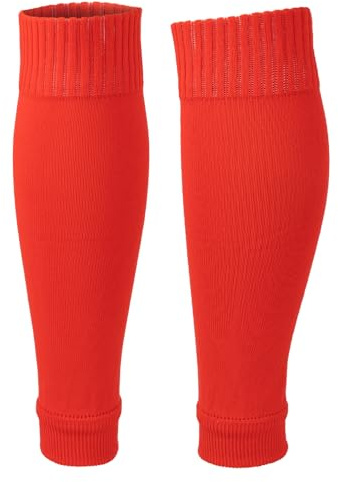 Football Sock Sleeves, Breathable Sports Soccer Socks Team Leg Sock Sleeve Soccer Shin Guards Sleeves for Football Running or Training Beginner F4-ZQWT