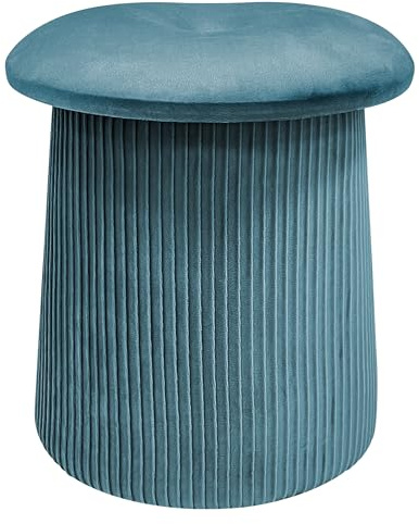 IlGruppone Pouf Contenitore in Velluto a Forma di Fungo – Poggiapiedi e Seduta Moderna 38x44 cm, Design Elegante Disponibile in 4 Colori - Petrolio