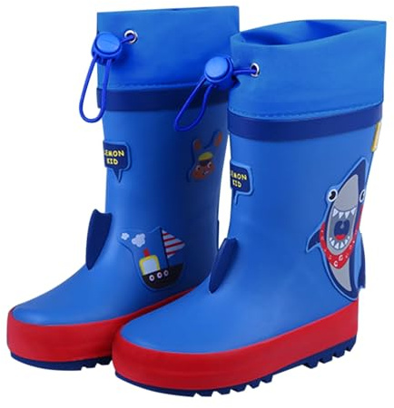 Generisch Bottes en caoutchouc doublées pour enfant - 25 chaussures de pluie mignonnes - Imprimé animal - Coupe-vent - Imperméables - Semelle profilée - Antidérapantes - Wellies - Semelle épaisse, c