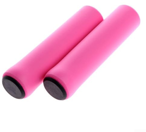 Puños de silicona para manillar de bicicleta, cubierta de espuma suave cómoda para un mejor agarre (rosa)