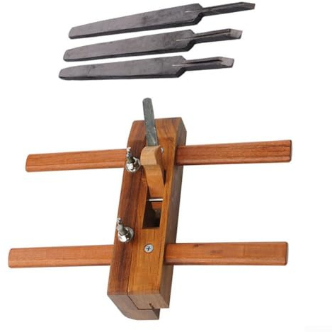 Desiumite Pialla in legno per scanalature, strumento manuale con corpo in acciaio al carbonio e lama in acciaio ad alta velocità resistente all'usura, impugnatura comoda per falegnameria, finiture