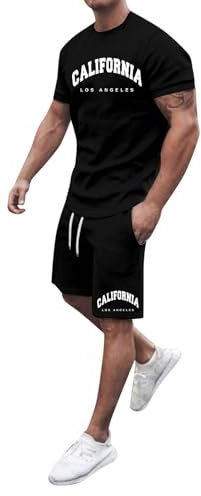 Chandal Hombre Completo Deportivos, Conjunto Deportivo Hombre Anchos, Camiseta Y Pantalones Cortos Holgados Grantraje Informal Moda Ropa Calle Retro BáSica NiñO Sudadera Conjuntos Chándales Conjunto