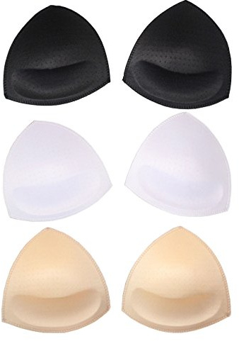 3 paires amovibles Bust Enhancer soutien-gorge Pads Inserts de Soutien en Triangle Poussez pour maillots de bain push up De Sport Bikini