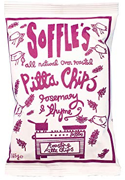 Soffles Rosemary and Thyme Pitta Chips Share Bag, 165 g, Pack of 9