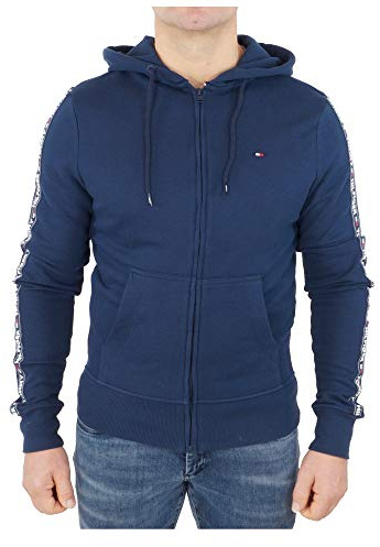 Tommy Hilfiger Sweat À Capuche Homme Fermeture Éclair Zip, Bleu (Navy Blazer), S