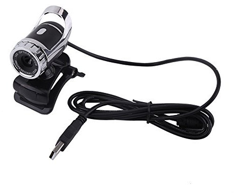 Webcam PC HD, caméra vidéo pour Ordinateur Web USB, 12,0 Millions de Pixels, Rotation Gauche et Droite à 360 degrés et Haut et Bas à 30 degrés, Distance focale réglable manuellement(Argent)