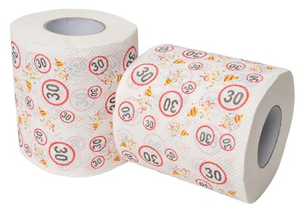 Carta igienica di buon compleanno, per il 30° compleanno, 2 rotoli, confezione regalo e decorazione per feste, carta igienica a tema divertente, carta igienica divertente