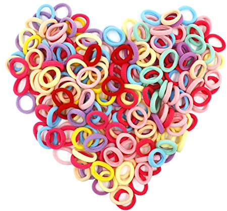 200 Pcs Baby Hair Bands, Multicolor Toddler Hair Bobbles, Elastic Baby Hair Ties Ponytail Holder Hair Accessories for Baby Girls Kids Toddlers