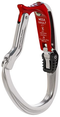 DMM Gales Mega Vault - Moschettone per imbracatura o cinghie, colore: Rosso/Argento