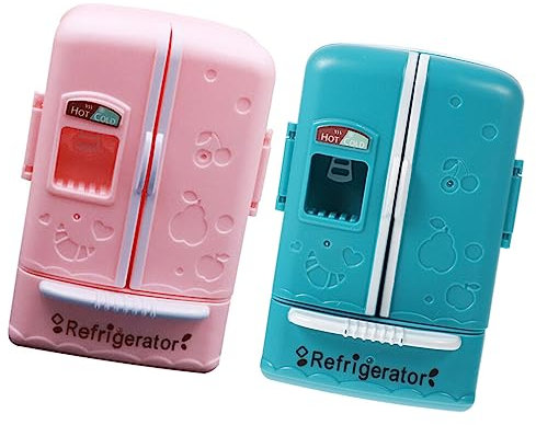 Zerodeko 2stücke Miniatur Kühlschrank Für Maßstab Farbenfrohe Dekoration Für Kinderzimmer Und Spielzeuglandschaften Langlebig Material Für Zubehör