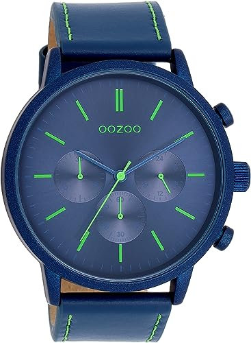 Oozoo Timepieces Herren Uhr | Armbanduhr Herren mit Lederarmband | Hochwertige Uhr für Männer | Edle Analog Herrenuhr in rund | C11205