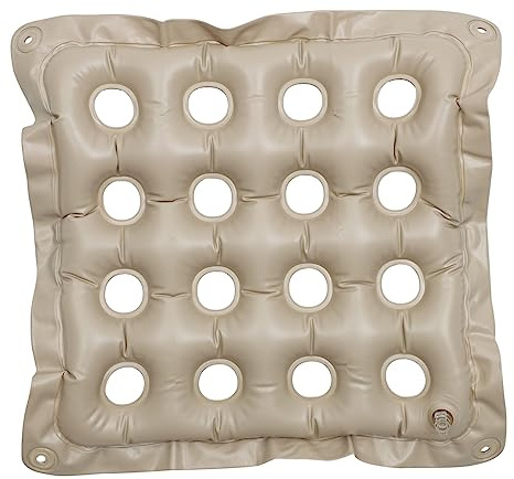 Yardwe Cojín De Asiento Inflable Cuadrado Para Silla, Acolchado De Descompresión, Tela Duradera, Color Beige, Antivibración, Adecuado Para Camping, Uso Doméstico y Exterior