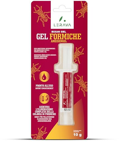 LERAVA Gel Insetticida Formiche (10 g) - Esca Potente per Eliminare Colonie - Anti Formiche Sicuro per Casa Famiglia Animali - Gel Pronto all'Uso per Massima Efficacia Interni Esterni