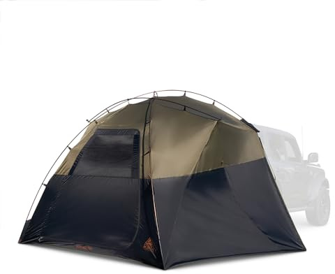 Kelty Highroads Overlanding Shelter - Universal Mount Car Camping Tent with Large Zippered Entry, Aluminum Frame, Adjustable Walls and Windows, UV Protection, Rainproof, Stuff Duffel Included, 2024