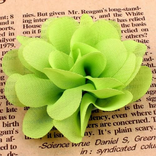LIUBI 20 Stück 5 cm 5,1 cm Stoff künstliche Blumen Boutique für Stirnbänder Scrapbook Tüll Stoff Blumen häkeln Chiffon Blumen Zubehör