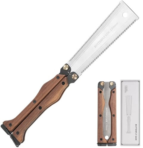 oumuik Sierra japonesa plegable de doble cara, sierra de mano SK85, material de acero para herramientas, bandeja plegable de 180°, pequeñas sierras de madera para uso doméstico, para aserrar en el