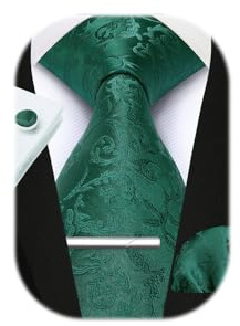 Enlision 8,6 cm paisleyband för män formella bröllop slips klassisk blommig vävd jacquard ficka fyrkantiga manschettknappar med slipsklämma set