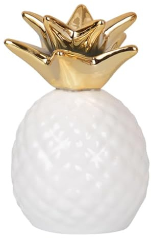 Caja de Dinero de Piña, Figura de Piña Caja de Monedas, Hucha Piña, Hucha para Frutas, Figura de Piña Caja de Dinero, Hucha de Moneda de Piña, Hucha de Cerámica con Diseño de Piña (Blanco)