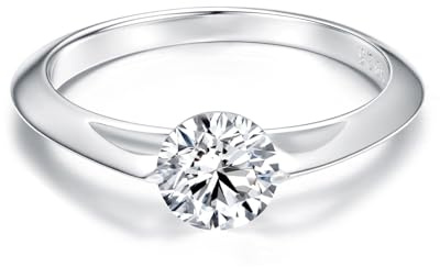 ZUOHUI Roterande solitärring i 925 sterlingsilver for kvinnor - förlovningsring med snurrande zirkonia | Stapelbar vigselring och löftesring for vardagsbruk (storlek 6/7/8 US)(6)