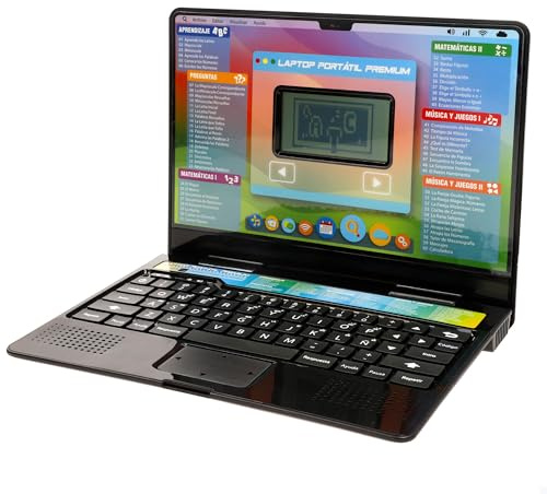 winfun Computer portatile per bambini, schermo LCD luminoso, spagnolo e inglese, giochi, musica, lettere e parole, 60 attività, giochi per bambini, giocattolo educativo, giocattoli per bambini 4 anni