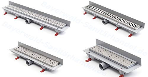 MCH Caniveau de douche en acier inoxydable - 85 cm - Montage mural moyen