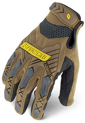 Ironclad X-Large Brown Touchscreen Command Impact Work Gloves, Hand Safety, Anti-Vibration Reducing Pads, Sweat Management, Hook & Loop Closure