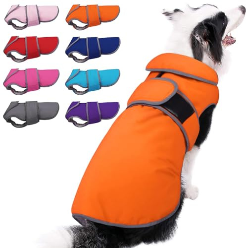 MIGOHI Warm Dog Coat Winter Dog Jacket,Waterproof Cold Weather Coats for Dogs,Fleece Jacket for Small Medium Large Dogs,Reflective Thick Fleece Vest with Leash Hole