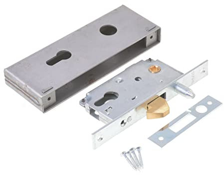 Aqbau Serratura A Gancio Con Scatola 72-30 Per Cancelli Scorrevoli | Serratura Con Scatola E Contropiastra | Per Cancello Esterno Scorrevole | Serratura Porta Scorrevole Zincata
