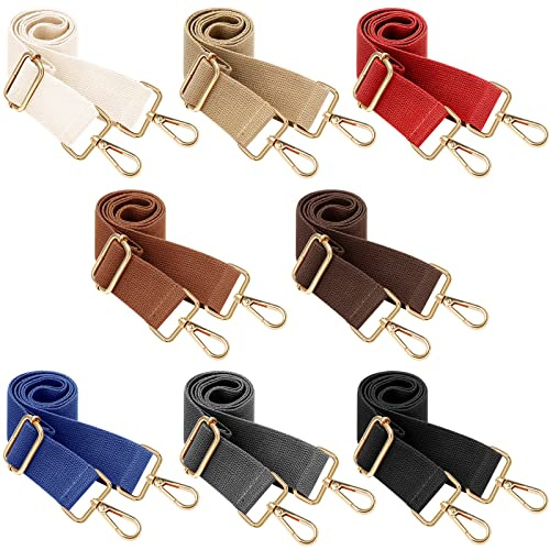 Kajaia 8 Packs Wide Purse Strap Replacement Shoulder Crossbody Straps Adjustable Canvas Bag Handbag for Women(Classic Color)