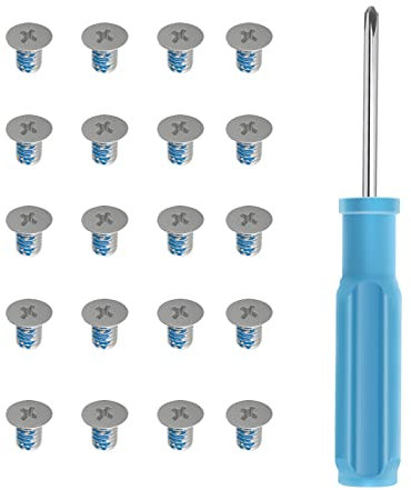 LeFix Lot de 20 vis cruciformes à tête plate M2,5 x 4 mm, en acier, argent, tournevis cruciforme #0 inclus, pour ordinateur portable, imprimante 3D, électrique