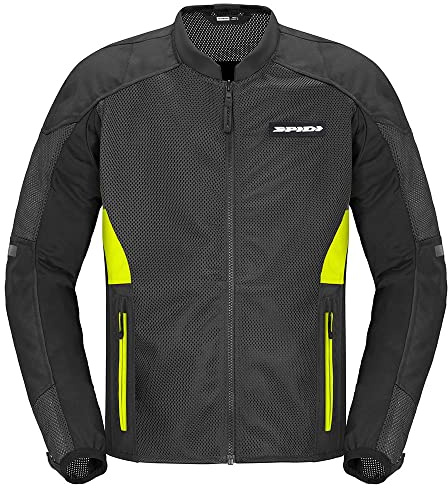 SPIDI Super Net Chaqueta Protectora para Moto, Amarillo Fluo, M Hombres