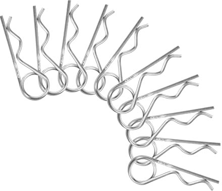BESTonZON 10St Federstift Scherstift für Schneefräse kleiner Scherstifte und Splinte Sicherungsstift aus Stahl Sicherungsstift in R-Form Metall Öffner Federstahl