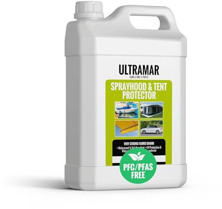 Ultramar - Sprayhood & Tent Protector - Imperméabilisant pour Tente, Bimini pour Bateau, Store Banne, Toit Convertible - Spray d'imprégnation - Imprégnateur (5L)