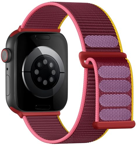 Lenrao Nylonsportarmband kompatibelt med Apple Watch-armband 38/40/41/42/44/45/46/49 mm, för kvinnor och män för iWatch Series 11/10/9/8/7/6/5/4/Ultra SE 3/2/1