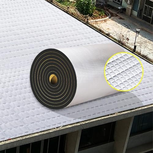 LRHELPBNR Pannello Isolante Autoadesivo, Tappetino Isolante Autoadesivo|Isolante Acustico Adesivo Auto Isolamento Termico Auto, per Loft, Pavimento, Parete(5mm)