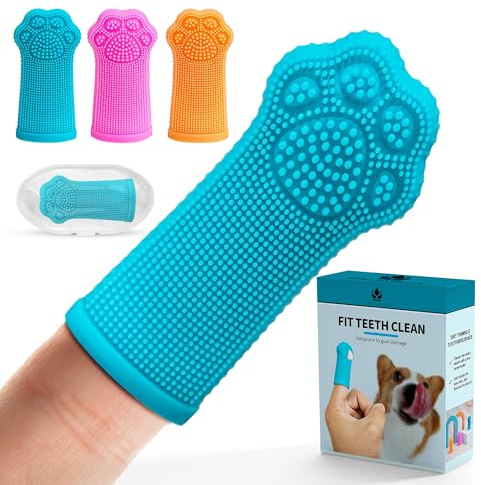 Hera Harmony Finger Toothbrush for Dogs & Cats, Soft Silicone Pet Dental Care Brush for Plaque & Tartar Removal, Teeth Cleaning & Gum Massage, Reusable 3 Pack