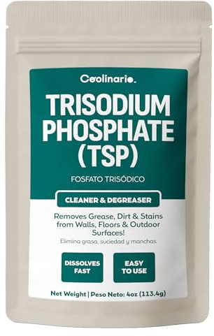 Coolinario Trisodium Phosphate - TSP Cleaner (4 Oz) Heavy-Duty Cleaner & Degreaser for Walls, Floors & Outdoor Surfaces | Removes Grease, Dirt & Stains | Ideal for Home & Industrial Use