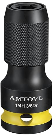 AMTOVL Adaptateurs pour Clé à Douille Adaptateur pour Impact 3/8 Carré à 1/4 Hexagonal Matériau 42CRMO Convertisseur de Douilles Libération Rapide avec Logo Gravé au Laser Porte-bits pour Impact