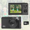 Digitalkamera, AutoFocus 4K Fotoapparat Fotokamera mit 32GB Speicherkarte,16X Digitalzoom，56MP with 2,7 großem Bildschirm, Kompaktkamera Fotokamera für Kinder Einsteiger