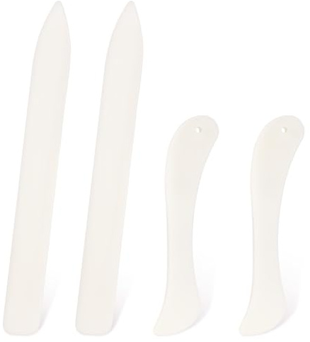 Bone Folder Set, 4 Pcs Paper Creaser Set and Scoring Tools in 2 Size
