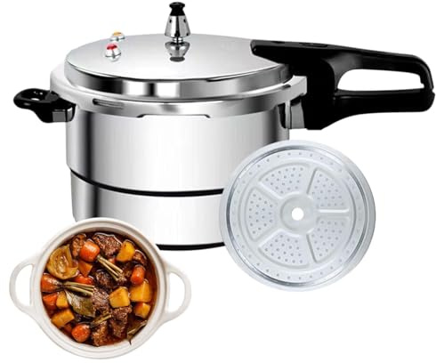 Pentola a pressione – 7L grande fornello da cucina, riscaldamento uniforme con griglia per cottura a vapore, riso durevole per zuppe, pollo, pesce, accessorio da cucina per ristoranti, strumento da