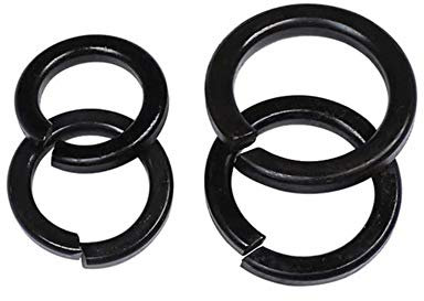 KINDOYO Rondelles Plates en Acier Carbone - M3/M4/M5/M6/M8/M10 Rondelle Ressort Galvanisé Washers Vis Fixations, Noir, M5(100PCS)
