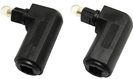 RLECS Toslink - Cable adaptador de audio óptico digital de ángulo recto macho a hembra de 90 grados y 360 gira para cable óptico Toslink