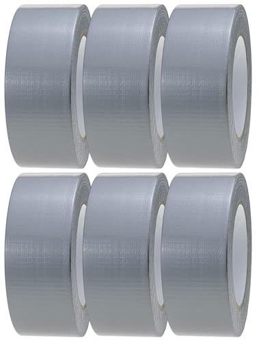 Crimson Starfish Silbernes Klebeband | 6 Rollen 48 mm x 45 m Gaffer-Tape | Wasserfestes | Mehrzweck-Klebeband für drinnen und draußen | Starkes
