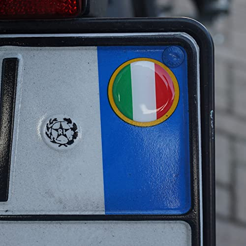 labelbike - 2 Adesivi Targa Auto e Targa Moto Bollini Cerchio PERSONALIZZABILE resinato effetto 3D (2 Adesivi Targa Moto)