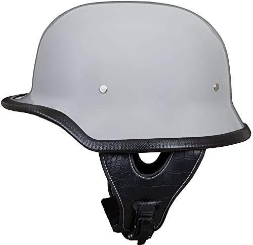 Casco Moto retrò Stile Tedesco retrò, Casco a Mezza Calotta Approvato DOT Casco a Mezza Calotta da Uomo e Donna con Fibbia a sgancio rapido Regolabile Casco a Mezza Calotta