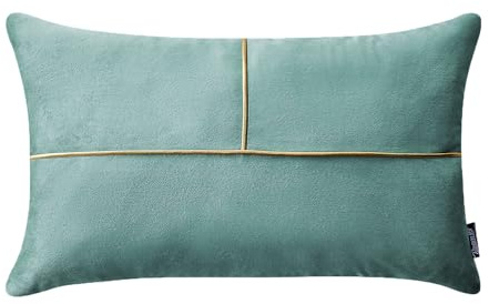 ROOM99 Be Glam Simple 30 x 50 cm Fundas de cojín Decorativas Decorativas Aesthetic Modern Dormitorio Salón Terciopelo Decoración Menta