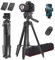 Kamera Stativ, Lusweimi 187cm Aluminium DSLR Stativ mit 360° Panorama Fluidkopf und 2 QR-Platten für Sony/Nikon/Canon, Telefonstativ mit Handyhalter/Fernbedienung, Für Tiktok, Vlog (Black)
