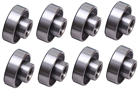 HONMEET 8 Stück 608 2rs Skateboard Radlager Rillenkugellager Mit Doppeldichtung Schwarz Langlebig Für Skateboards Und Roller