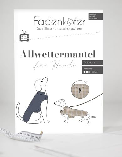 Papierschnittmuster Allwettermantel Hunde